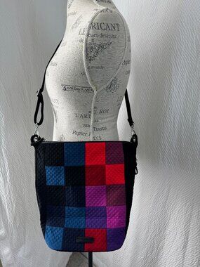 Vera Bradley Carson Mini Hobo Crossbody Bag In Winter Patchwork Colorblock Desig